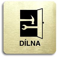 Accept Pictogram Workshop (80 × 80mm) (Gold Plate - Black Print without Frame) - Sign