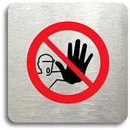 Accept Pictogram Caution, No Entry (80 × 80mm) (Silver Plate - Colour Print without Frame) - Sign