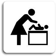 Accept Pictogram Changing Table (80 × 80mm) (White Plate - Black Print without Frame) - Sign