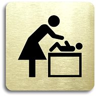 Accept Pictogram Changing Table (80 × 80mm) (Gold Plate - Black Print without Frame) - Sign