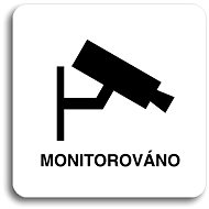 Accept Pictogram Monitored (80 × 80mm) (White Plate - Black Print without Frame) - Sign