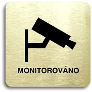Accept Pictogram Monitored (80 × 80mm) (Gold Plate - Black Print without Frame) - Sign