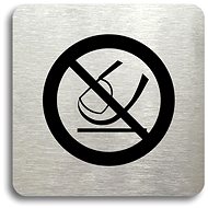 Accept "Do not touch" pictogram (80 × 80 mm) (silver plate - black print without frame) - Sign