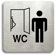 Accept Pictogram "Toilet men urinal" (80 × 80 mm) (silver plate - black print without frame) - Sign