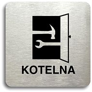 Accept Pictogram "boiler room" (80 × 80 mm) (silver plate - black print without frame) - Sign