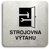 Accept Elevator machine room pictogram (80 × 80 mm) (silver plate - black print without frame) - Sign