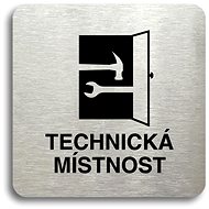 Accept Pictogram "technical room" (80 × 80 mm) (silver plate - black print without frame) - Sign
