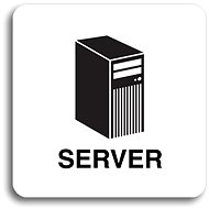 Accept Pictogram Server (80 × 80mm) (White Plate - Black Print without Frame) - Sign