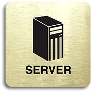 Accept Pictogram Server (80 × 80mm) (Gold Plate - Black Print without Frame) - Sign