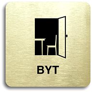 Accept Pictogram Flat (80 × 80mm) (Gold Plate - Black Print without Frame) - Sign