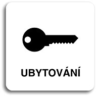 Accept Pictogram Accommodation (80 × 80mm) (White Plate - Black Print without Frame) - Sign