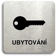 Accept Pictogram Accommodation (80 × 80mm) (Silver Plate - Black Print without Frame) - Sign