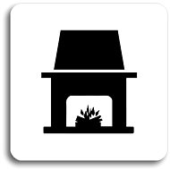 Accept Pictogram Fireplace (80 × 80mm) (White Plate - Black Print without Frame) - Sign