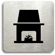 Accept Pictogram Fireplace (80 × 80mm) (Silver Plate - Black Print without Frame) - Sign
