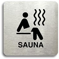Accept Pictogram "sauna III" (80 × 80 mm) (silver plate - black print without frame) - Sign