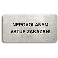 Accept Pictogram "UNAUTHORIZED ACCESS FORBIDDEN" (160 × 80mm) (Silver Plate - Black Print without Frame) - Sign