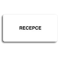 Accept Pictogram RECEPTION (160 × 80mm) (White Plate - Black Print without Frame) - Sign