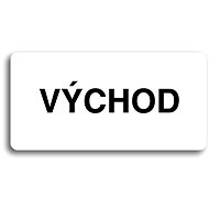 Accept Pictogram "EXIT" (160 × 80mm) (White Plate - Black Print without Frame) - Sign