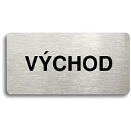 Accept Pictogram "EXIT" (160 × 80mm) (Silver Plate - Black Print without Frame) - Sign