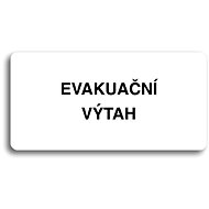 Accept Pictogram "EVACUATION EXIT" (160 × 80mm) (White Plate - Black Print without Frame) - Sign