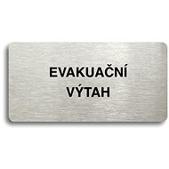 Accept Pictogram "EVACUATION EXIT" (160 × 80mm) (Silver Plate - Black Print without Frame) - Sign