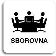 Accept Pictogram "congregation" (80 × 80 mm) (white plate - black print without frame) - Sign