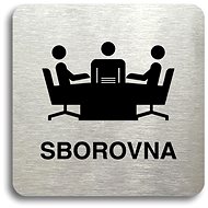Accept Pictogram "congregation" (80 × 80 mm) (silver plate - black print without frame) - Sign