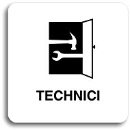 Accept Pictogram "technicians" (80 × 80 mm) (white plate - black print without frame) - Sign