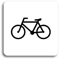 Accept Pictogram "bicycle" (80 × 80 mm) (white plate - black print without frame) - Sign