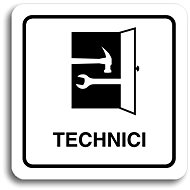 Accept Pictogram "technicians" (80 × 80 mm) (white plate - black print) - Sign