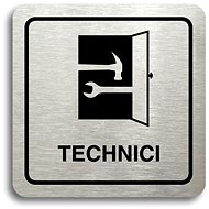 Accept Pictogram "technicians" (80 × 80 mm) (silver plate - black print) - Sign