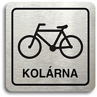 Accept Pictogram "Bike Shed" (80 × 80mm) (Silver Plate - Black Print) - Sign
