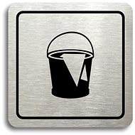 Accept Pictogram "Cleaning II" (80 × 80mm) (Silver Plate - Black Print) - Sign