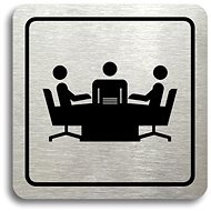 Accept Pictogram "Office II" (80 × 80mm) (Silver Plate - Black Print) - Sign