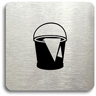 Accept Pictogram "Cleaning II" (80 × 80mm) (Silver Plate - Black Print without Frame) - Sign