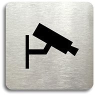 Accept Piktogram „monitorované II" (80 × 80 mm) (strieborná tabuľka – čierna tlač bez rámčeka) - Ceduľa