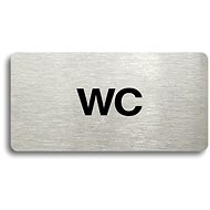 Accept Pictogram TOILET (160 × 80mm) (Silver Plate - Black Print without Frame) - Sign