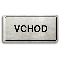 Accept Pictogram ENTRANCE (160 × 80mm) (Silver Plate - Black Print) - Sign