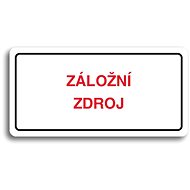 Accept Pictogram BACKUP SOURCE (160 × 80mm) (White Plate - Colour Print) - Sign