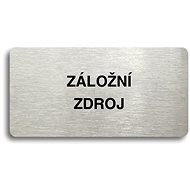 Accept Pictogram BACKUP SOURCE (160 × 80mm) (Silver Plate - Black Print without Frame) - Sign
