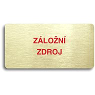 Accept Pictogram BACKUP SOURCE (160 × 80mm) (Gold Plate - Colour Print without Frame) - Sign