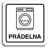 Accept Piktogram "prádelna II" (80 × 80 mm) (bílá tabulka - černý tisk) - Cedule