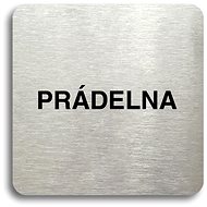 Accept Pictogram "Laundry" (80 × 80mm) (Silver Plate - Black Print without Frame) - Sign
