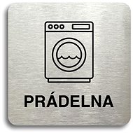 Accept Pictogram "Laundry" (80 × 80mm) (Silver Plate - Black Print without Frame) - Sign