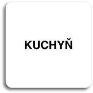Accept Pictogram "Kitchen" (80 × 80mm) (White Plate - Black Print without Frame) - Sign