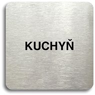 Accept Pictogram "Kitchen" (80 × 80mm) (Silver Plate - Black Print without Frame) - Sign