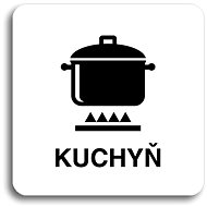 Accept Pictogram "Kitchen II" (80 × 80mm) (White Plate - Black Print without Frame) - Sign