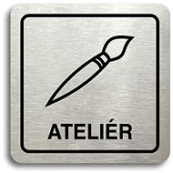 Accept Pictogram "studio" (80 × 80 mm) (silver plate - black print) - Sign
