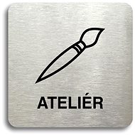 Accept Pictogram "studio" (80 × 80 mm) (silver plate - black print without frame) - Sign