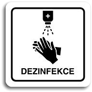 Accept Pictogram "Disinfection" (80 × 80mm) (White Plate - Black Print) - Sign